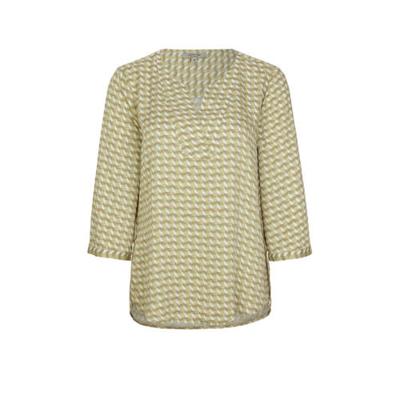 comma casual identity geweven top met grafische print lichtgroen/ecru