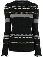 Proenza Schouler pull nervuré à rayures - Noir