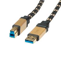 ROLINE GOLD USB 3.2 Gen 1 kabel, type A-B, 0,8 m