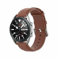 By Qubix - Compatible met Garmin Venu 2 / Garmin Venu 3 - Classic leren bandje - Bruin - leather - Compatible Garmin bandje - Bandbreedte: 22mm