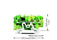 WAGO 2002-1307 Aardingsklem 5.20 mm Spanveer Toewijzing: Terre Groen, Geel 1 stuk(s) - thumbnail