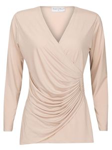 Top Geplooid Beige mw