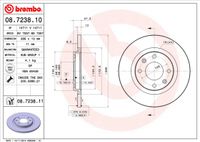 Remschijf BREMBO, Remschijftype: Massief, u.a. für Citroën, Peugeot