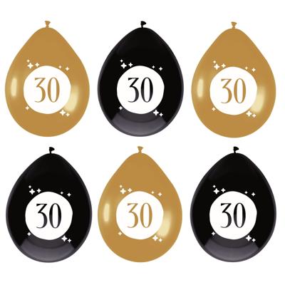 Leeftijd verjaardag thema ballonnen 30 jaar 6x stuks 30 cm Leeftijd verjaardag thema ballonnen 30 jaar 6x stuks 30 cm