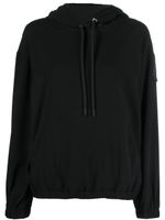 Moncler hoodie en satin à patch logo - Noir