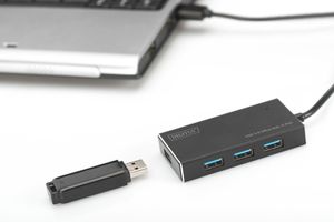 Digitus DA-70240-1 interface hub USB 3.2 Gen 1 (3.1 Gen 1) Type-A 5000 Mbit/s Zwart