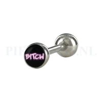 Tongpiercing logo Bitch 6 mm bal