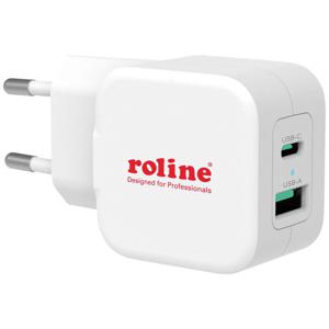 ROLINE USB Oplader met Eurostekker, 2 poorten (Type A QC3.0, Type C PD), 20W