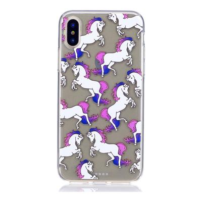 Shop4 - iPhone Xs Hoesje - Zachte Back Case Eenhoorns Transparant
