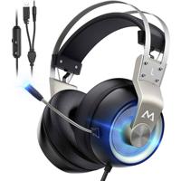 Mipow EG3 Pro Over Ear headset Gamen Kabel 7.1 Surround Zwart Ruisonderdrukking (microfoon) Microfoon uitschakelbaar (mute), Volumeregeling - thumbnail