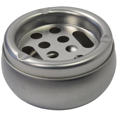 Asbak / terras asbak - van tin metaal - mat zilver - Dia 10 x H5 cm - asbakken Asbak / terras asbak - van tin metaal - mat zilver - Dia 10 x H5 cm - asbakken