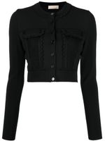 Elie Saab cardigan crop à bords festonnés - Noir - thumbnail