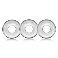 Oxballs Ringer - 3-pack of Do-Nut-1 Cockrings - Clear - thumbnail