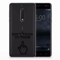 Nokia 5 Silicone-hoesje Finger Don't Touch My Phone