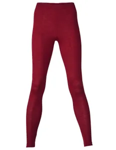 Dames Legging Zijde Wol Engel Natur, Kleur Bordeauxrood, Maat 38/40 - Medium