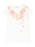 Monnalisa t-shirt à fleurs - Blanc