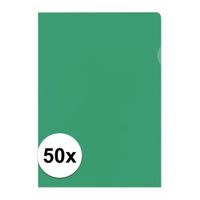 50x Insteekmap groen A4 formaat 21 x 30 cm