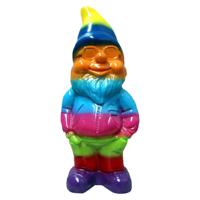 Tuinkabouter - Regenboog - 35 cm - Kunststof - Pride - grappige tuinkabouter   -