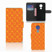 Motorola Moto G7 Power Telefoon Hoesje Batik Oranje - thumbnail