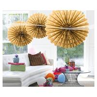 Folat - Honeycomb Waaier Goud - 45cm