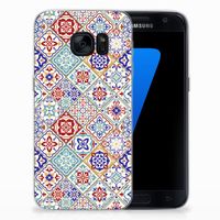 Samsung Galaxy S7 TPU Siliconen Hoesje Tiles Color - thumbnail