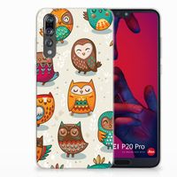 Huawei P20 Pro TPU Hoesje Vrolijke Uilen