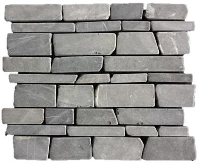 Stone Line Multi-Sticks Mozaiek Tegel Langwerpig - Antraciet Marmer Ongeglazuurd 240x300mm