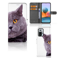 Xiaomi Redmi Note 10 Pro Telefoonhoesje met Pasjes Kat - thumbnail