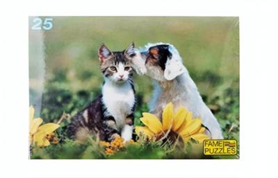 Jins legpuzzel poes en hond 25 stuks multicolor Jins legpuzzel poes en hond 25 stuks multicolor