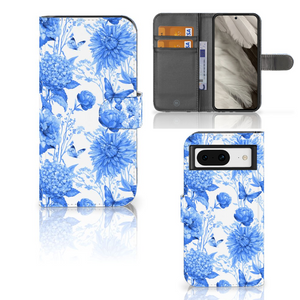 Hoesje voor Google Pixel 8 Flowers Blue