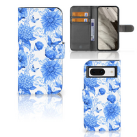 Hoesje voor Google Pixel 8 Flowers Blue - thumbnail