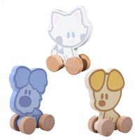 Rubo Toys Woezel en Pip Baby Houten Wielfiguren Assorti - thumbnail