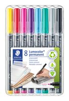 Viltstift Staedtler Lumocolor 318 permanent F set ÃƒÆ' 8 kleuren