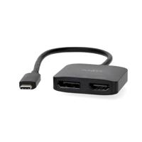 Nedis USB-C Adapter - USB 3.2 Gen 1 - USB-C stekker - DisplayPort female/HDMI-uitgang - 8K @30Hz - 0.20 m - Rond - Vernikkeld - Zwart - Box
