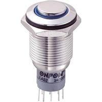 TRU Components 701808 LAS2GQH-22E/B/12V/S/P Vandalismusgeschützter Drucktaster 250 V/AC 3A 2 x Ein/