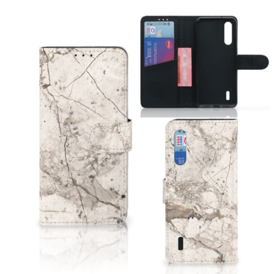Xiaomi Mi 9 Lite Bookcase Marmer Beige Xiaomi Mi 9 Lite Bookcase Marmer Beige