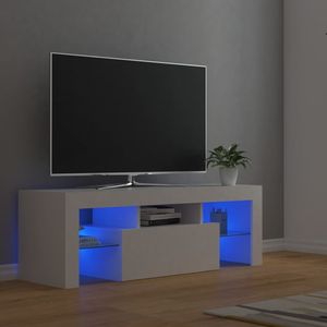 Tv-meubel met LED-verlichting 120x35x40 cm wit