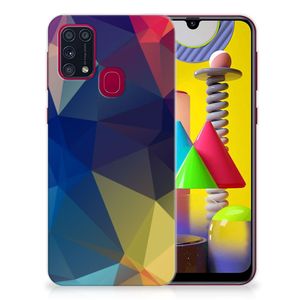 Samsung Galaxy M31 TPU Hoesje Polygon Dark