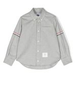 Thom Browne Kids chemise en coton à détails rayés - Gris - thumbnail