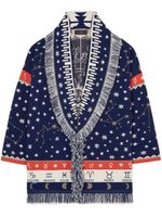 Alanui cardigan Astrology Wheel en jacquard - Bleu - thumbnail