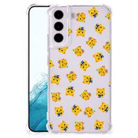 Doorzichtige Silicone Hoesje voor Samsung Galaxy S22 Katten Emojis - thumbnail