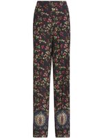 ETRO pantalon droit à fleurs - Noir - thumbnail