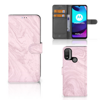 Motorola Moto E20 | E30 | E40 Bookcase Marble Pink - Origineel Cadeau Vriendin