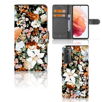 Hoesje voor Samsung Galaxy S21 Dark Flowers - thumbnail