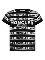 Moncler Enfant t-shirt à bandes logo - Noir