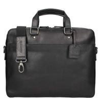 Leonhard Heyden 13 inch leren laptoptas Dakota zwart