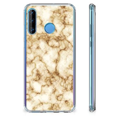 Huawei P30 Lite Anti-Shock Hoesje Marmer Goud Huawei P30 Lite Anti-Shock Hoesje Marmer Goud