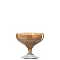 J-Line Voet Rond glas - drinkglas - goud - 4x