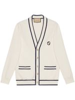 Gucci cardigan en laine à patch logo GG - Tons neutres