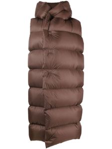 Rick Owens quilted hooded gilet - Marron